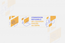 Infographie avec le logo de la commission nationale de l'examen d'accès au CRFPA